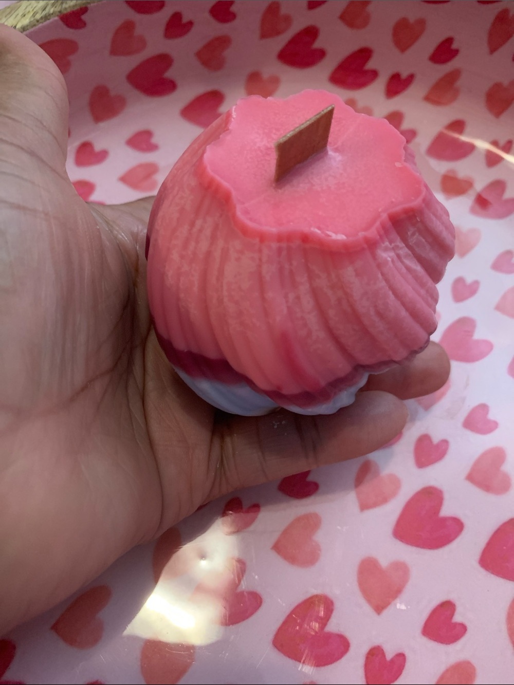 Handmade Sweet Exotic Pink Layered Wooden Wick Candle 🕯️
